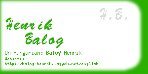 henrik balog business card